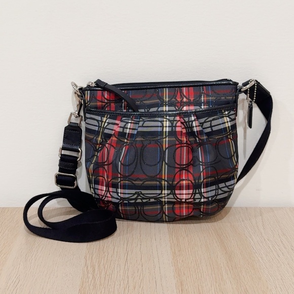 Coach Poppy Tartan Plaid Glitter Signature Vintage Y2K Crossbody Bag - Picture 2 of 10